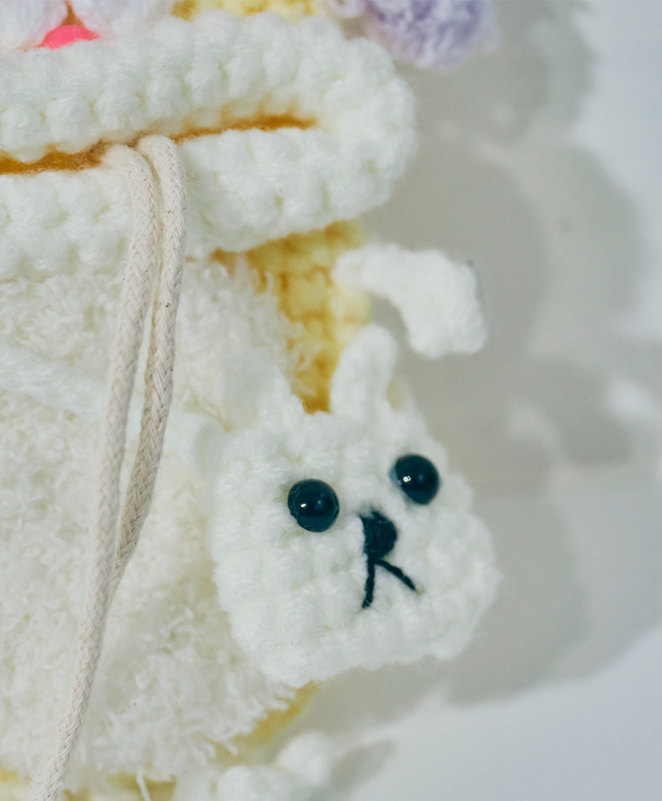 【公式限定】毛糸のキーケース うさぎ パステルカラー