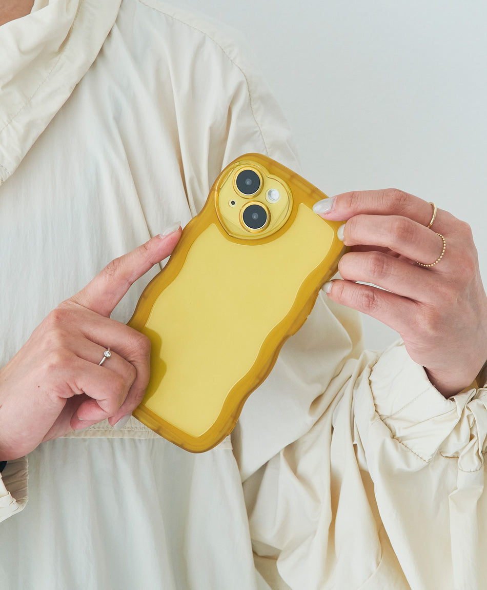 クリアカラー ウェーブ iPhoneケース 15/15Pro
