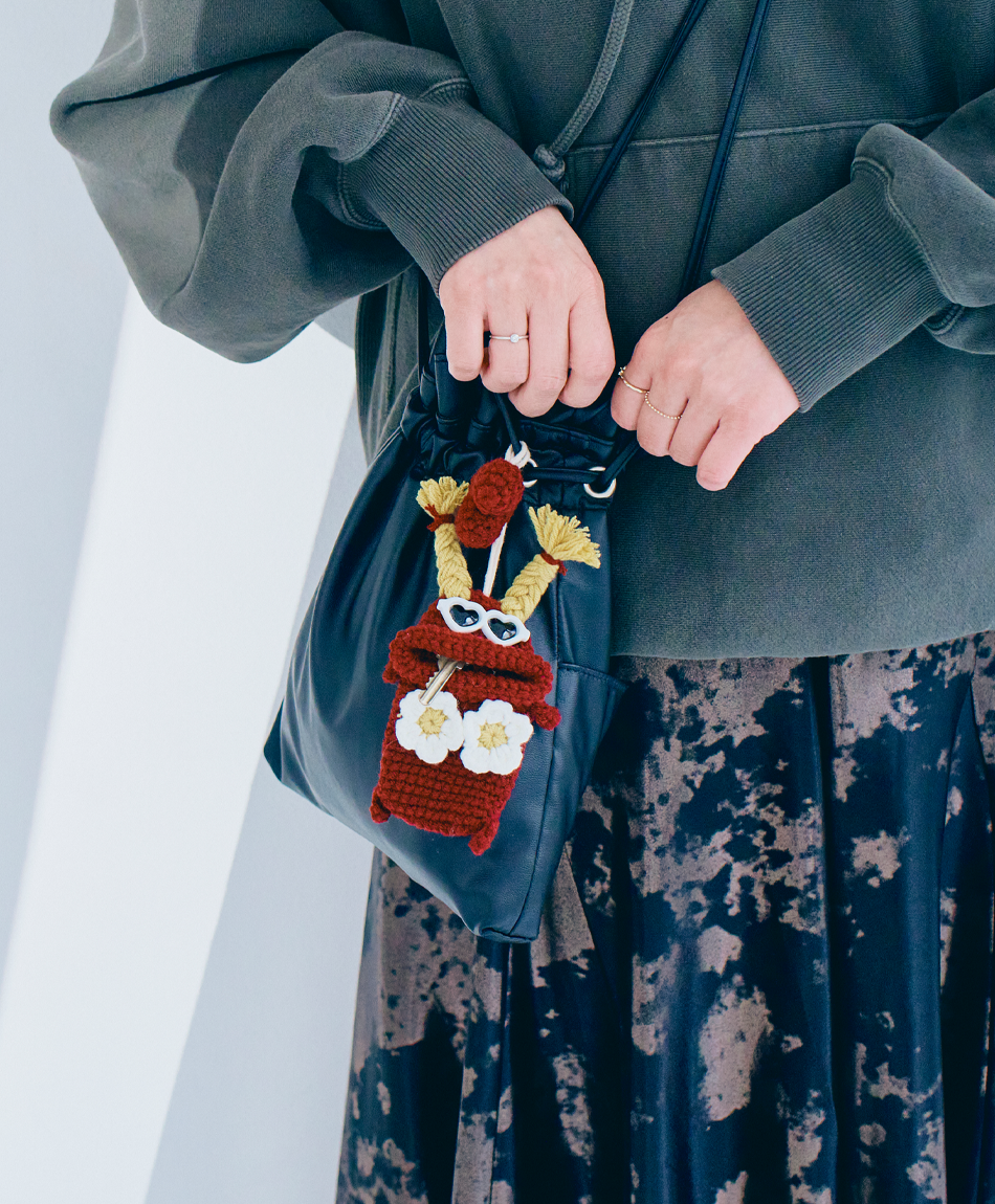 毛糸のキーケース バカンス バーガンディ