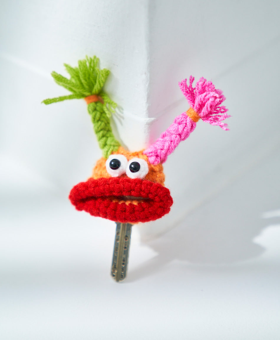 毛糸のキーカバー ミツアミバイカラー