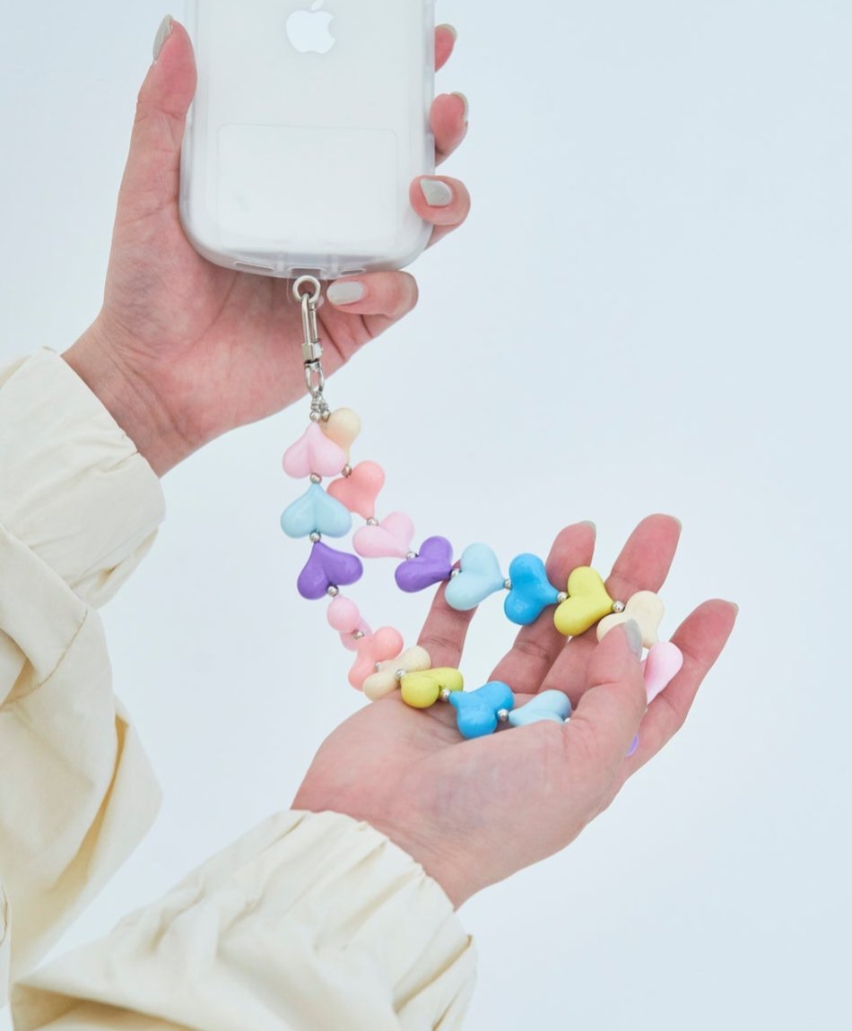 カラフルハートのストラップ2