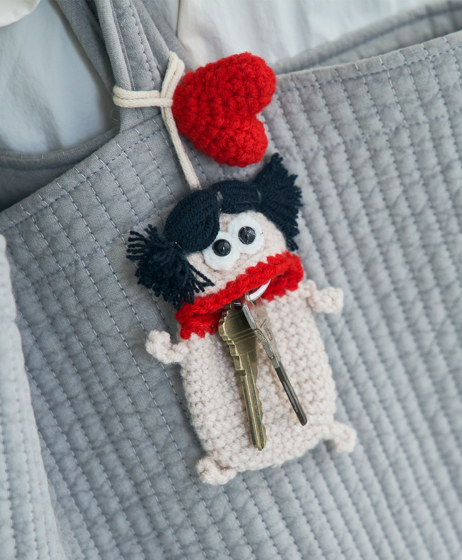 毛糸のキーケース センターワケ