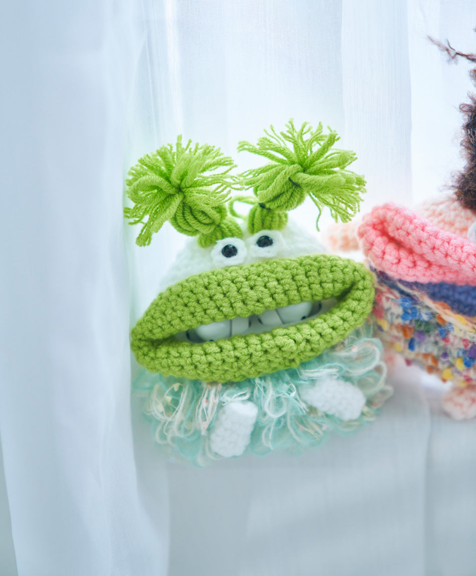 毛糸のエアポッズプロケース もじゃグリーン (AirPods Pro第1/2世代)