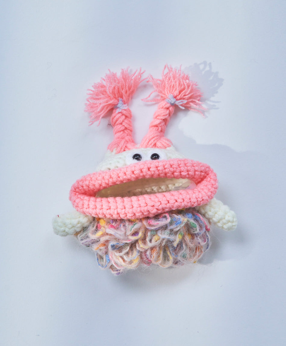 毛糸のエアポッズケース もじゃピンク (AirPods第1/2世代)