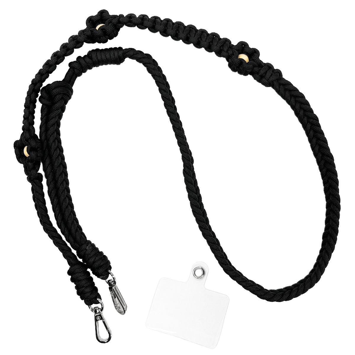 ソロモン編み スマホストラップ 3WAY ポイントフラワー