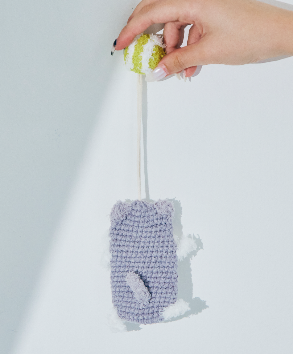 毛糸のキーケース イヌ