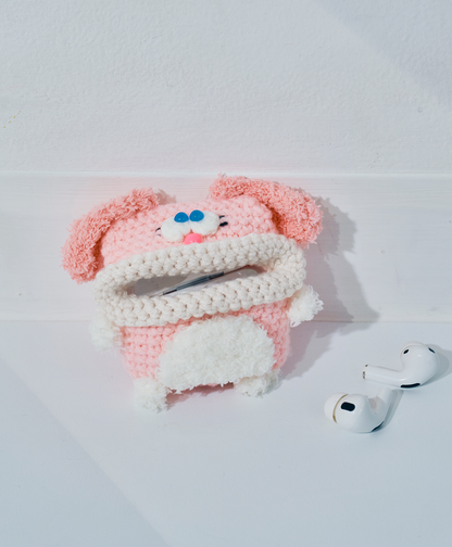 毛糸のエアポッズプロケース ウサギ (AirPods Pro第1/2世代)