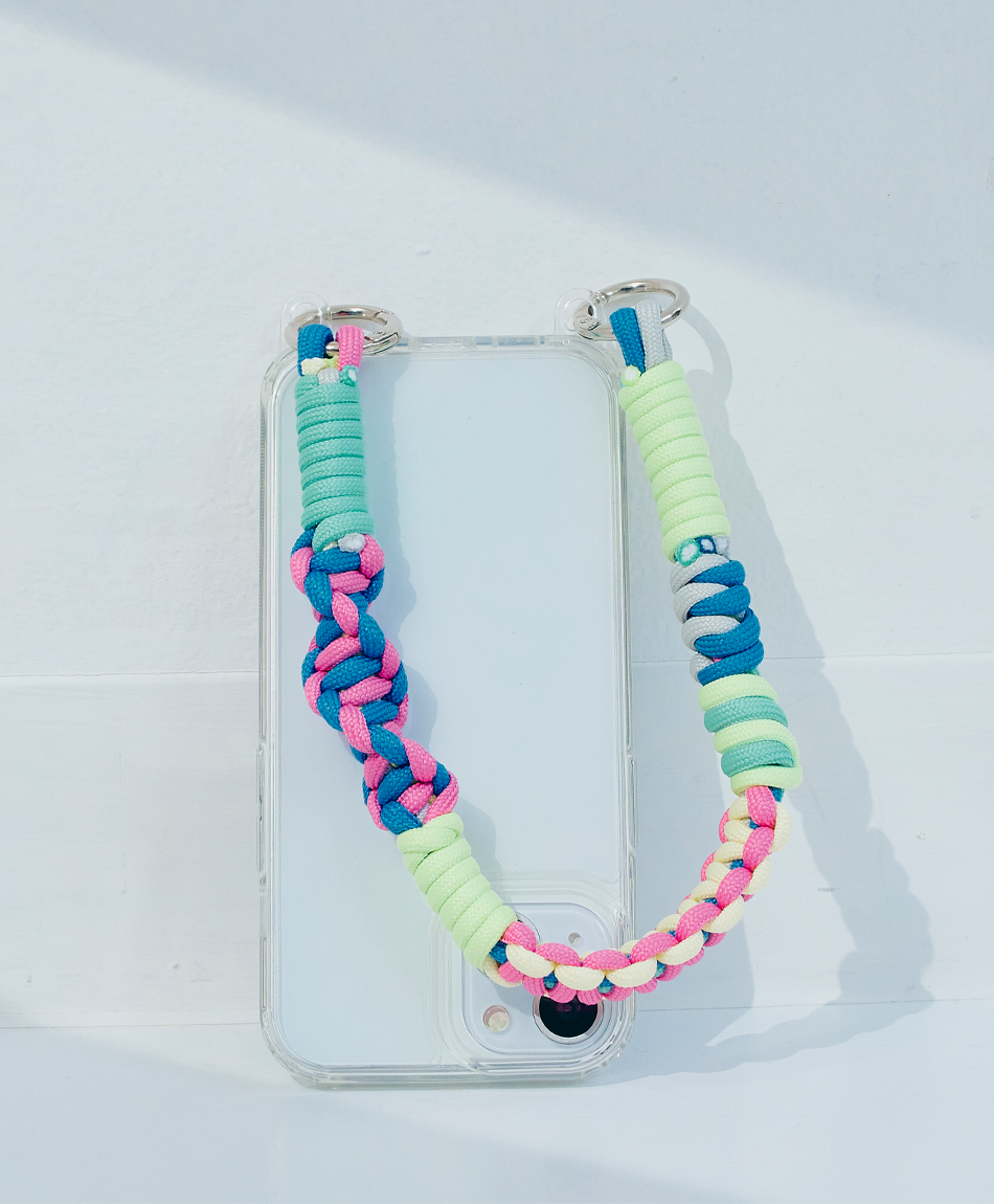 ソロモン編み ショートストラップ マルチカラー3