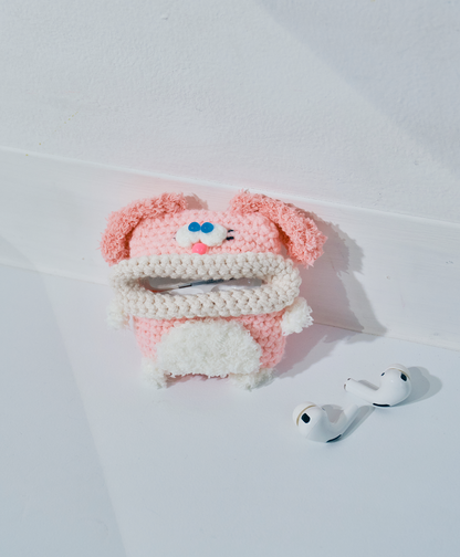 毛糸のエアポッズプロケース ウサギ (AirPods Pro第1/2世代)