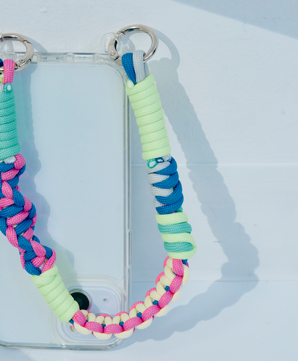 ソロモン編み ショートストラップ マルチカラー3