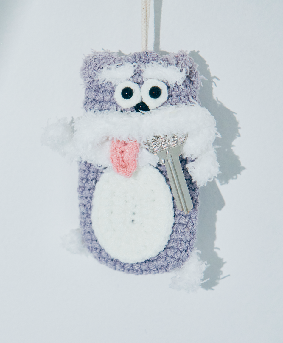 毛糸のキーケース イヌ