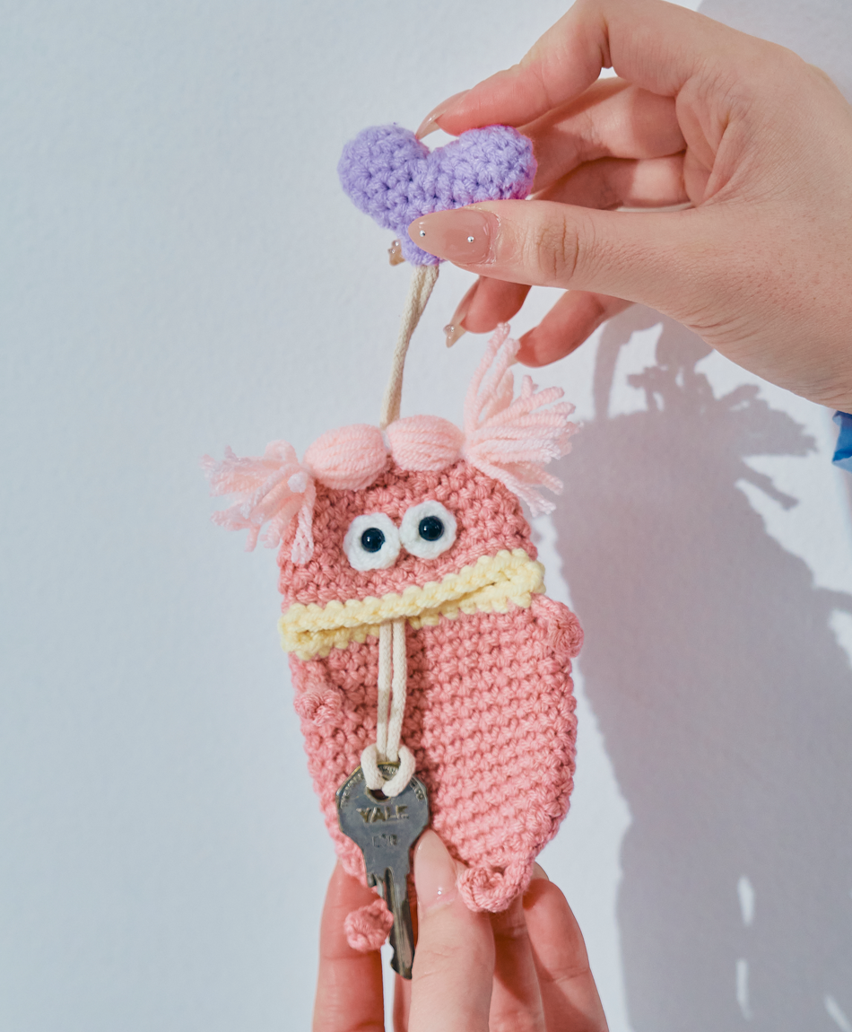 毛糸のキーケース  センターワケ New