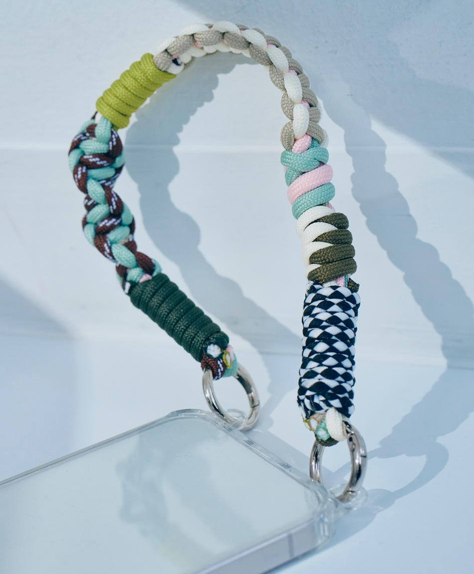 ソロモン編み ショートストラップ マルチカラー3