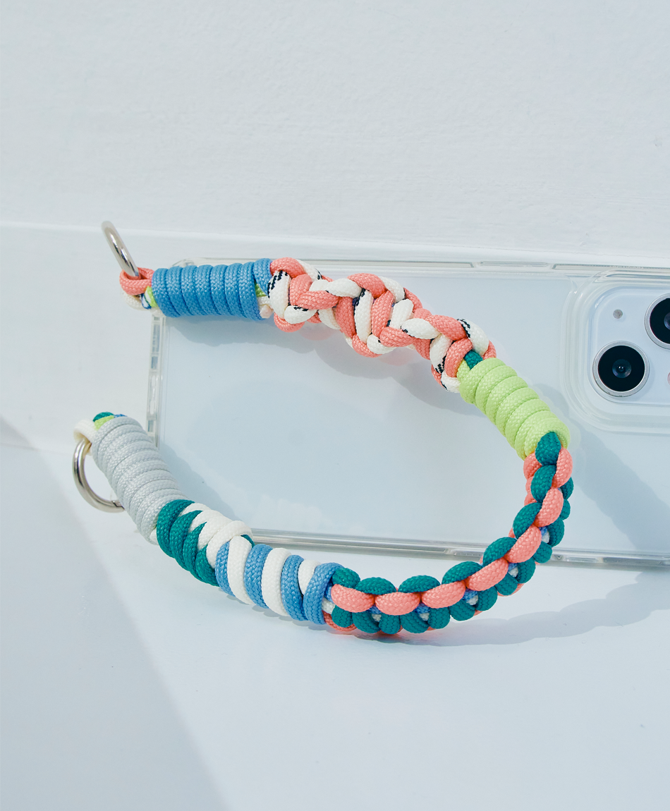 ソロモン編み ショートストラップ マルチカラー3