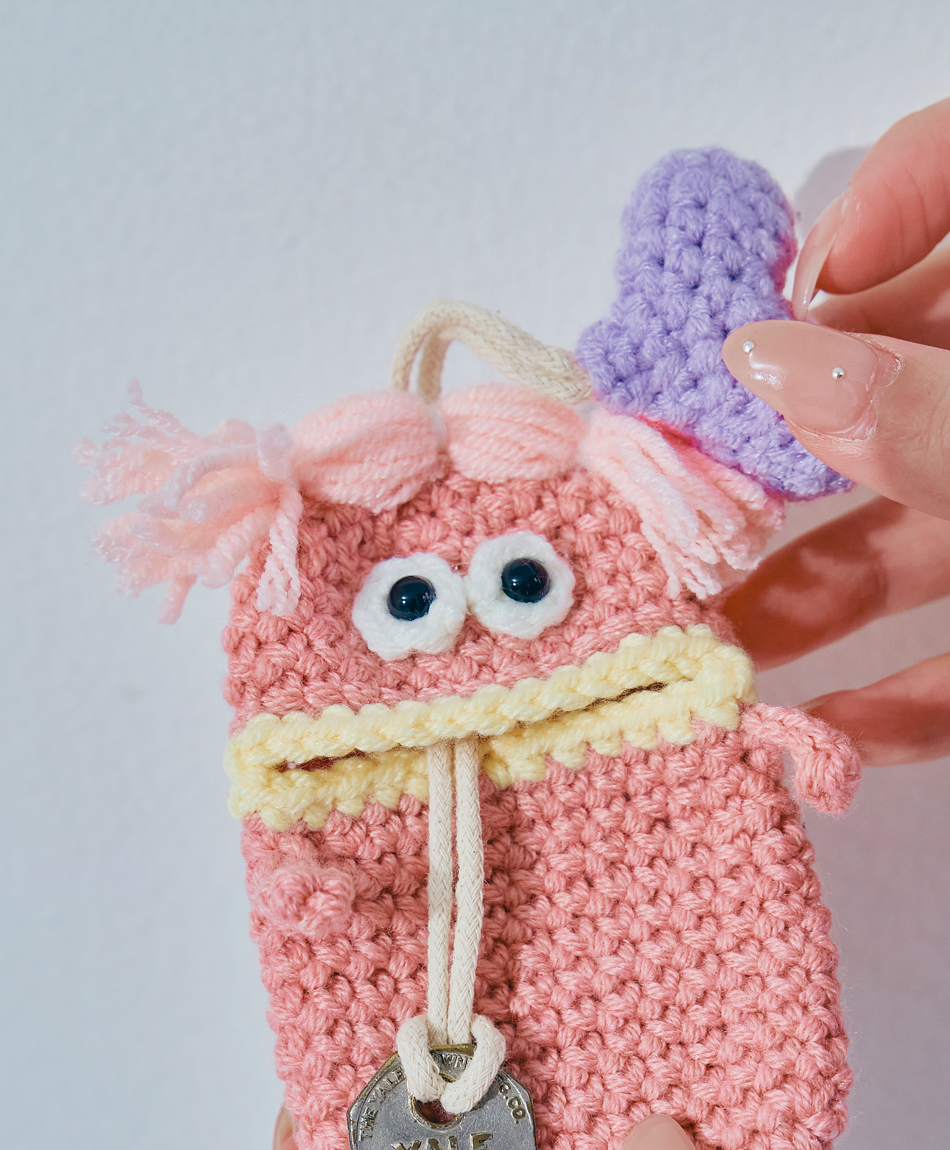 毛糸のキーケース  センターワケ New