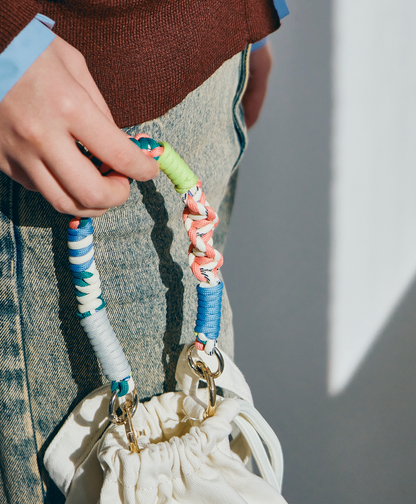 ソロモン編み ショートストラップ マルチカラー3