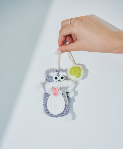 毛糸のキーケース イヌ