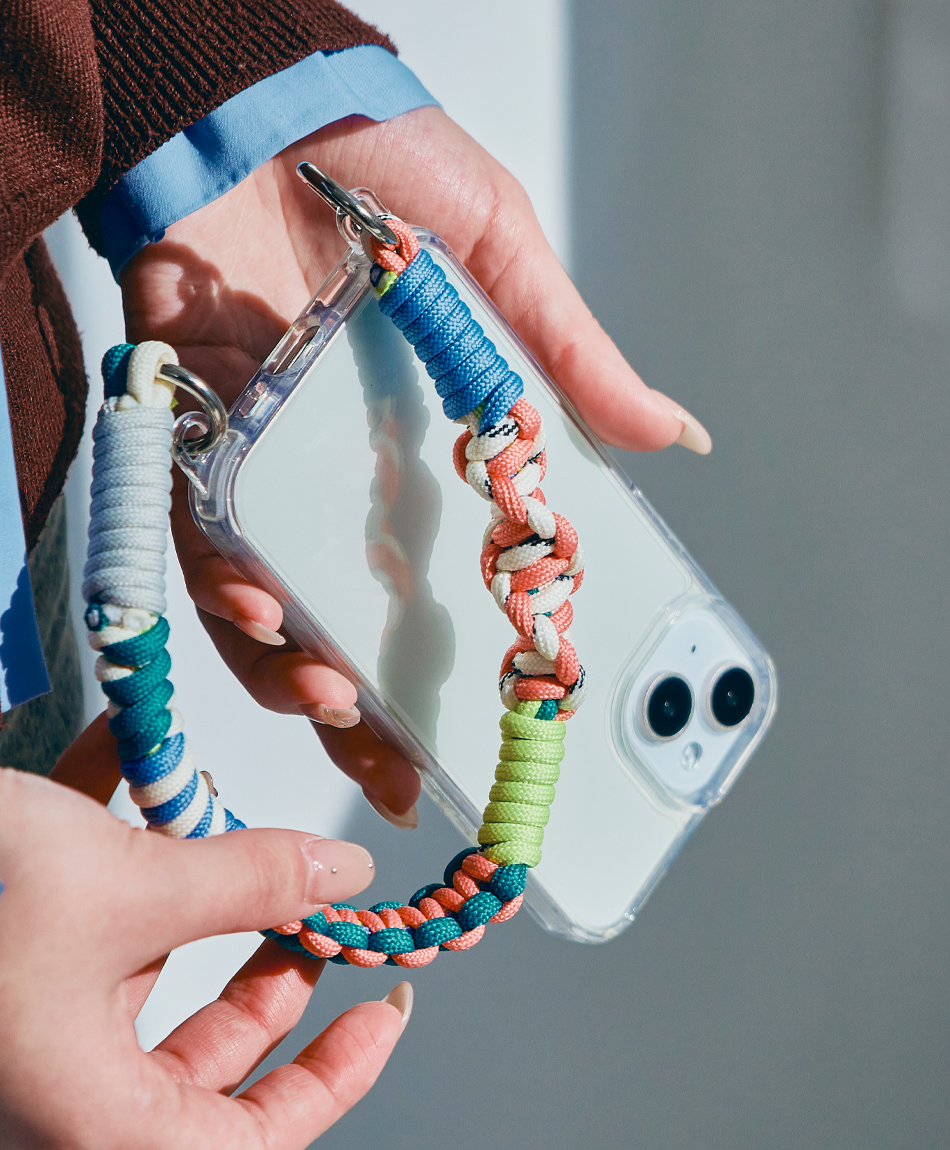 ソロモン編み ショートストラップ マルチカラー3