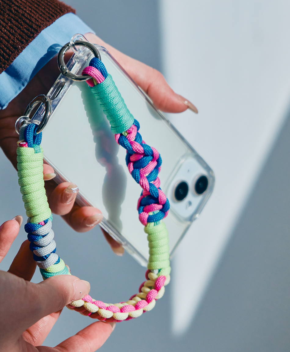 ソロモン編み ショートストラップ マルチカラー3