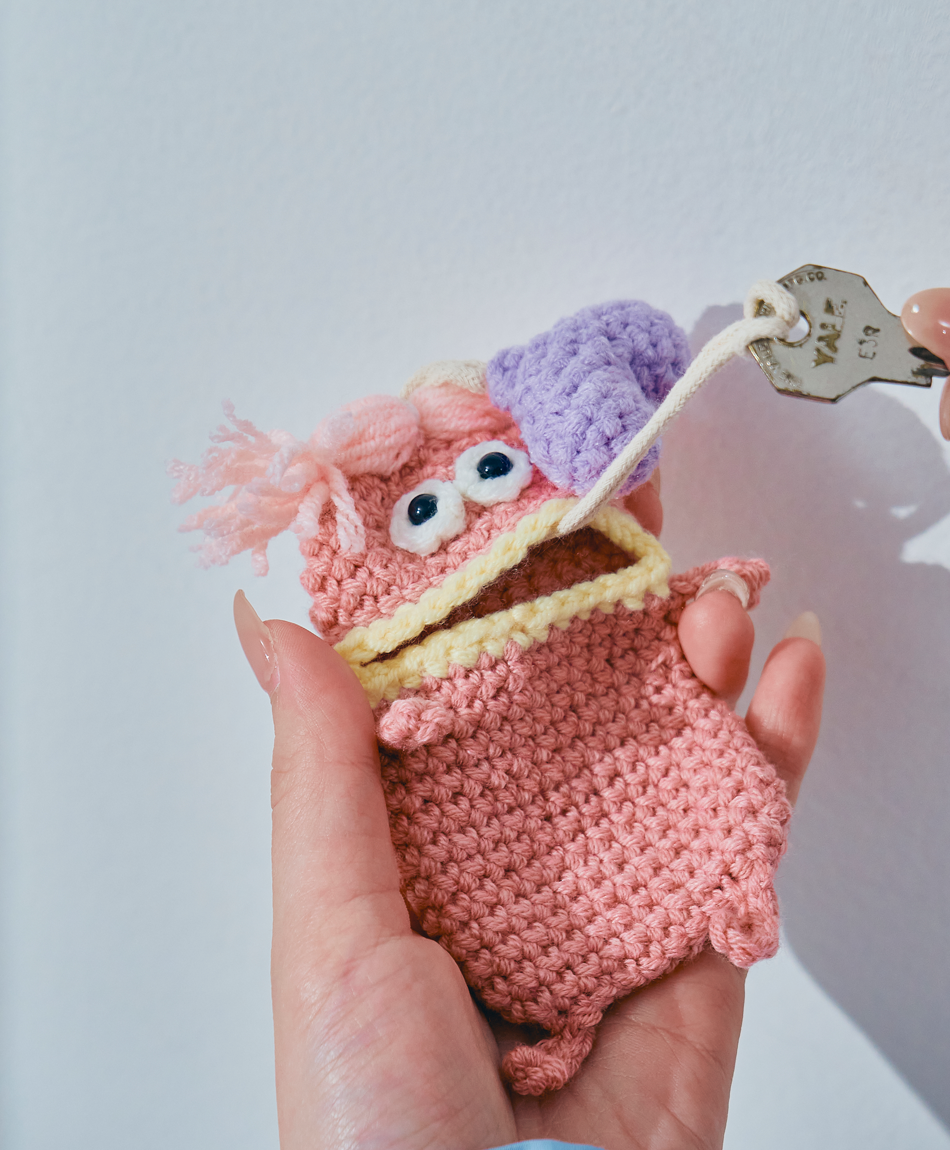 毛糸のキーケース  センターワケ New