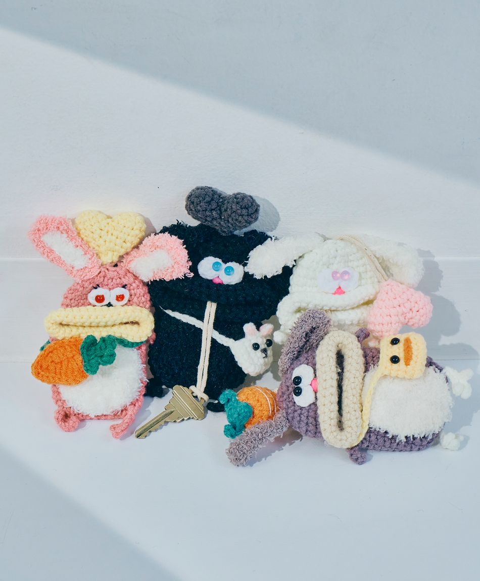 毛糸のキーケース うさぎ