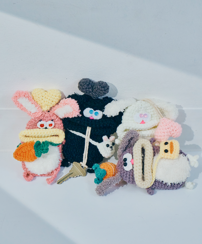 毛糸のキーケース うさぎ