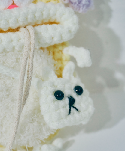【公式限定】毛糸のキーケース うさぎ パステルカラー