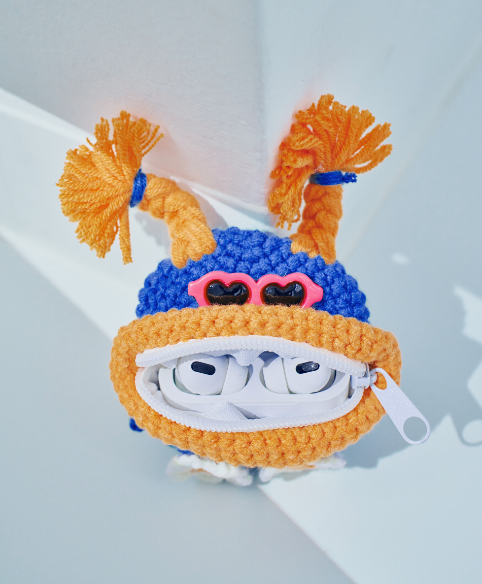 毛糸のマルチケース バカンス マリンブルー