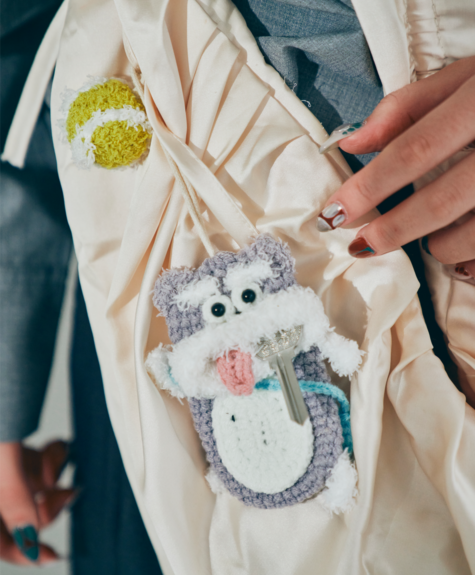 毛糸のキーケース イヌ