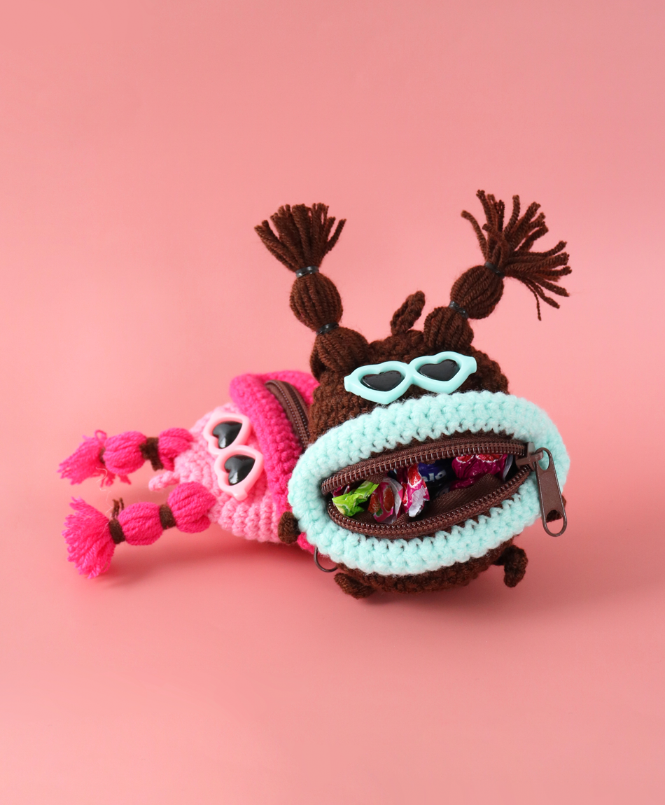 【バレンタイン限定カラー】毛糸のマルチケース チョコレート パッケージ付き