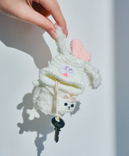 毛糸のキーケース うさぎ