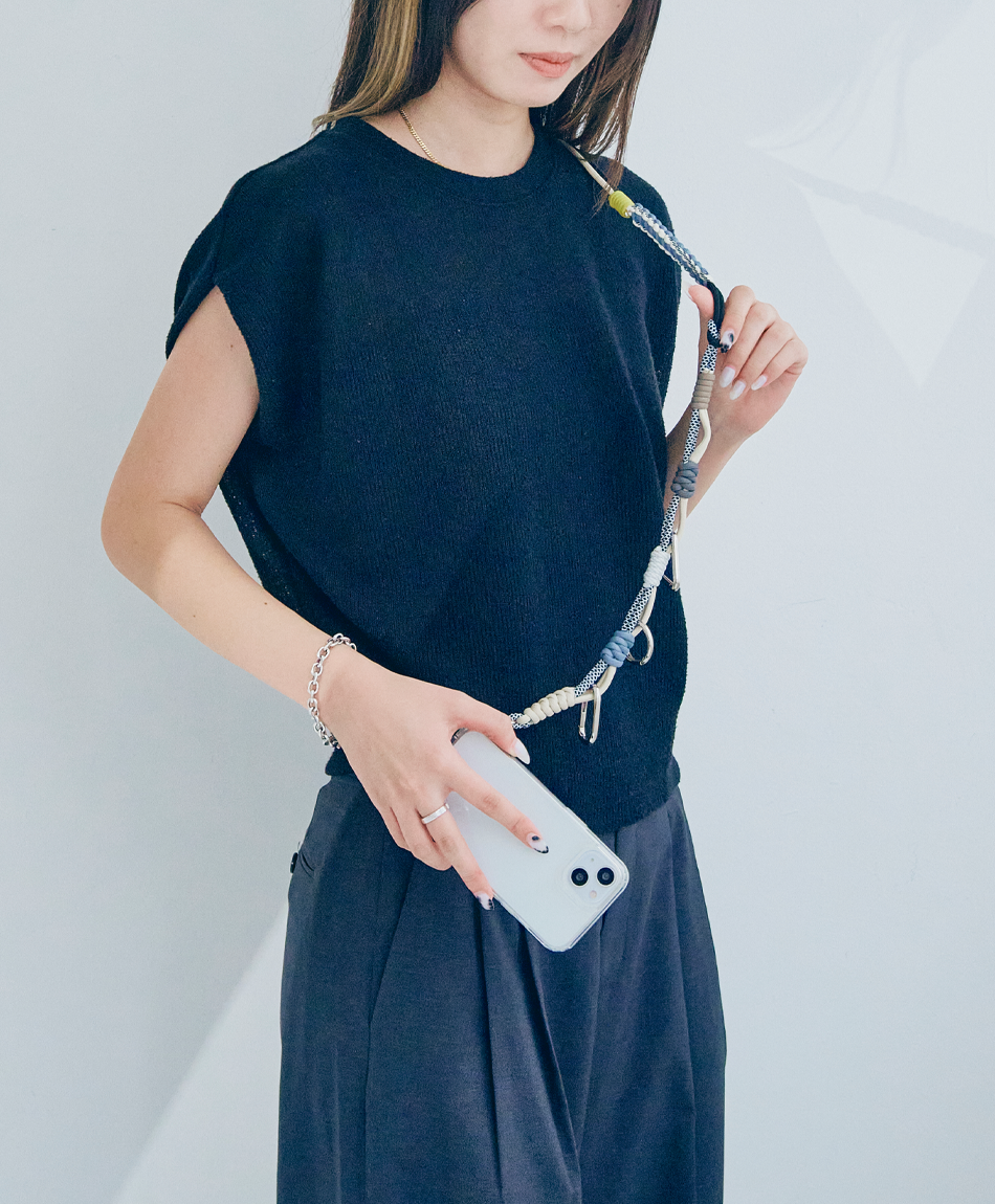 カラビナ ソロモン編込み マルチスマホストラップ