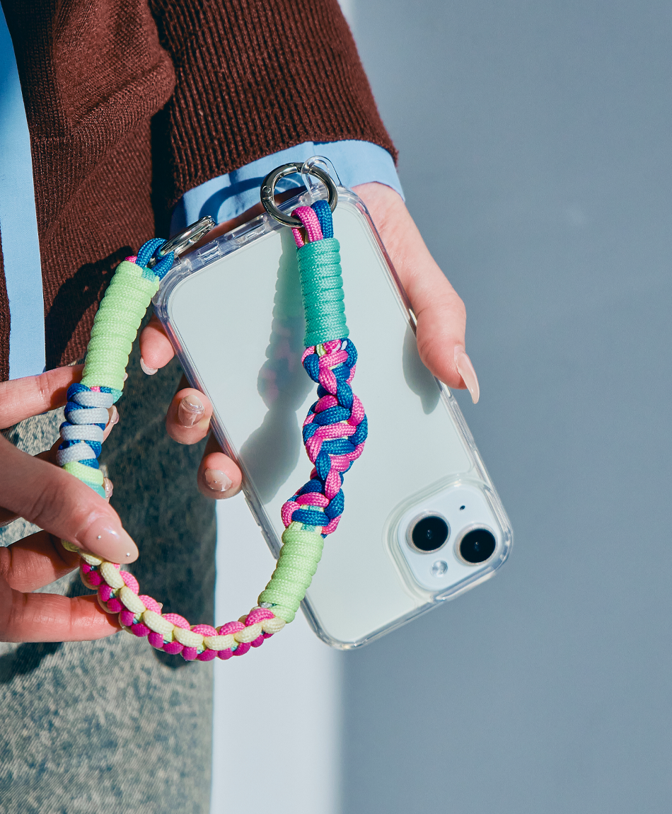 ソロモン編み ショートストラップ マルチカラー3