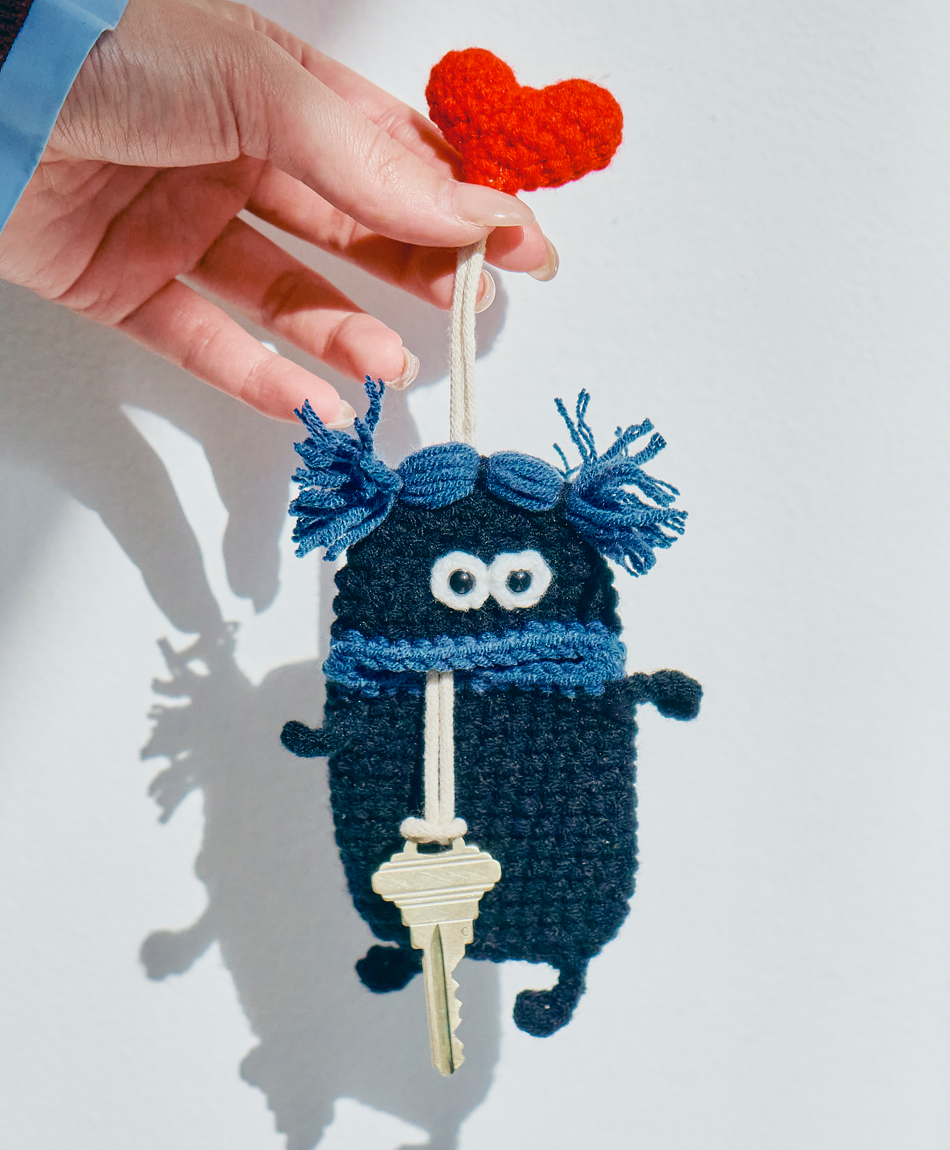 毛糸のキーケース  センターワケ New