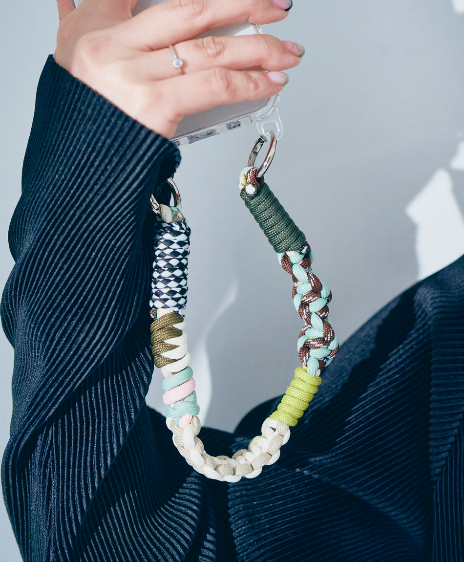 ソロモン編み ショートストラップ マルチカラー3