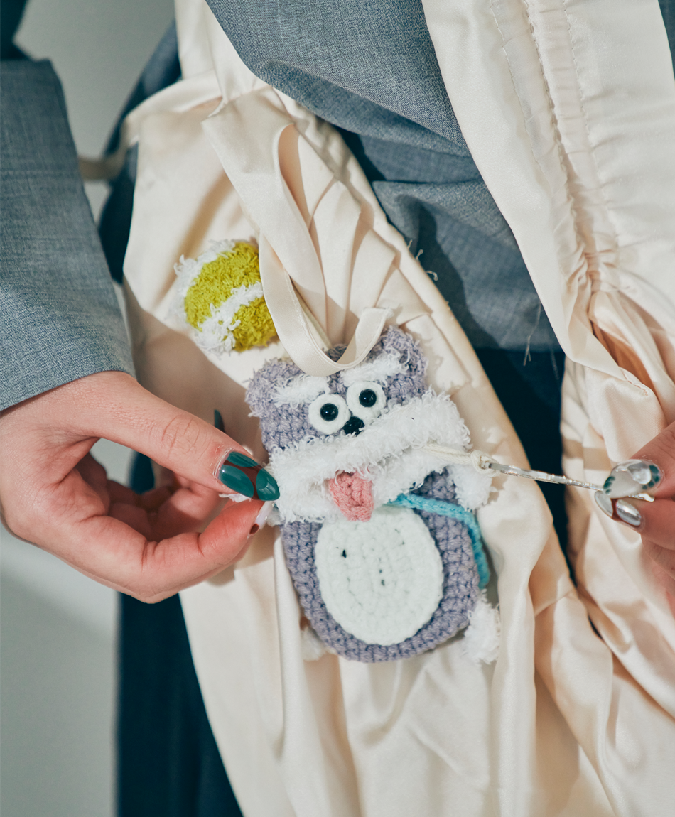 毛糸のキーケース イヌ