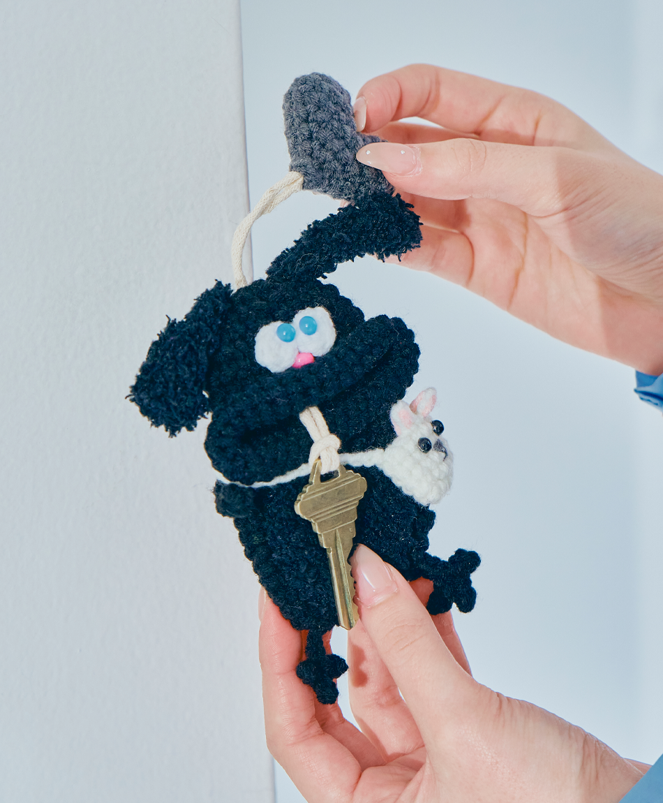 毛糸のキーケース うさぎ