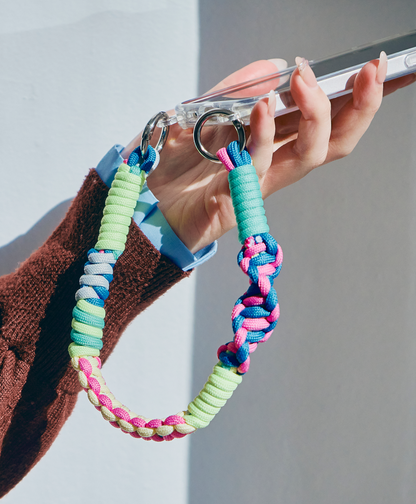 ソロモン編み ショートストラップ マルチカラー3