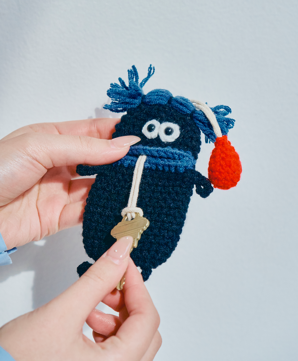 毛糸のキーケース  センターワケ New