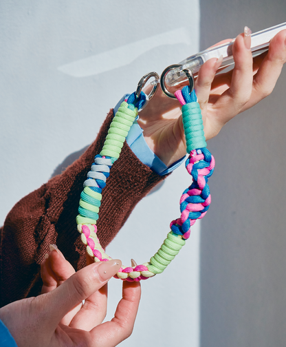 ソロモン編み ショートストラップ マルチカラー3