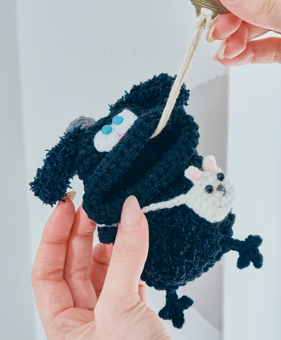 毛糸のキーケース うさぎ