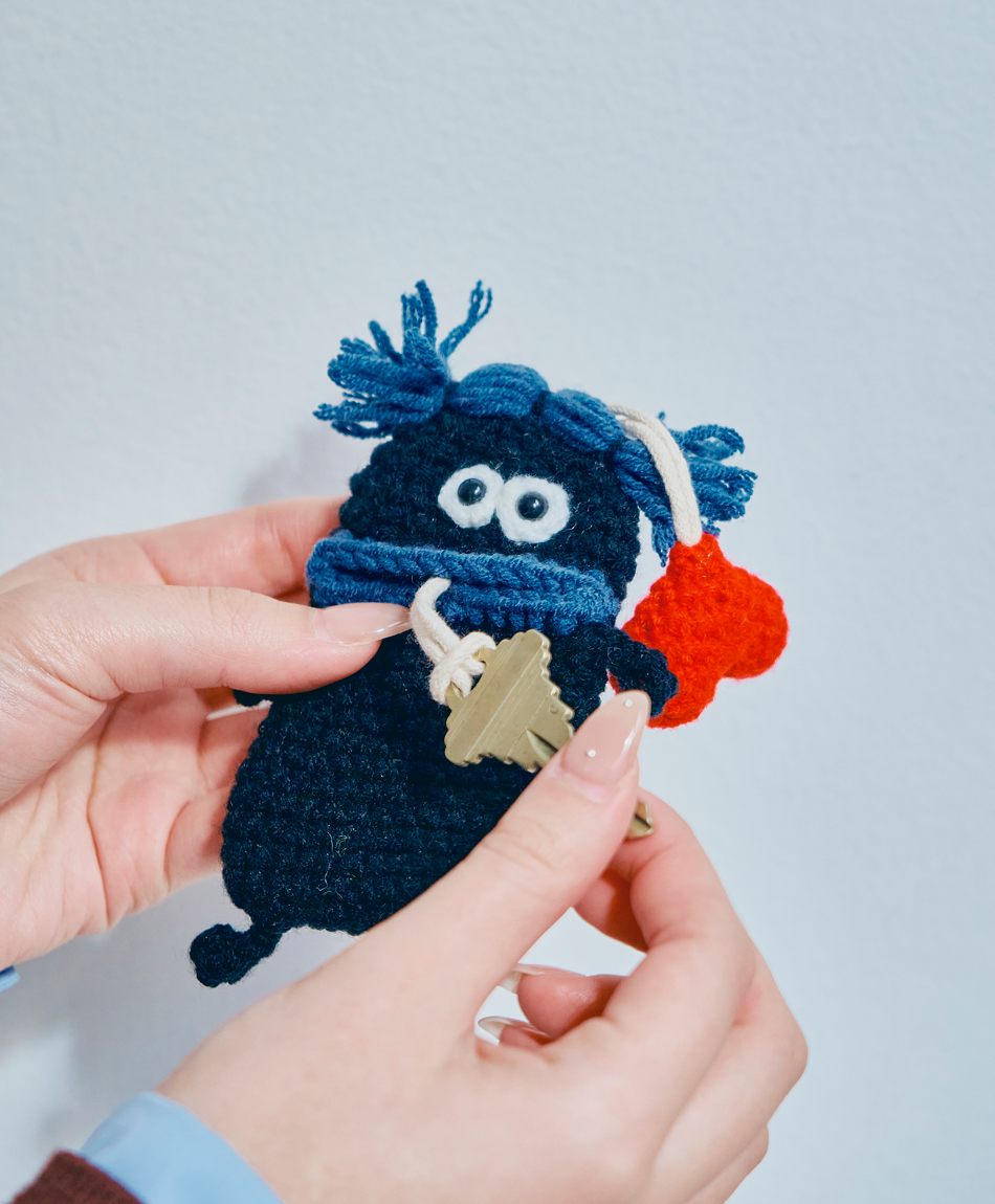 毛糸のキーケース  センターワケ New