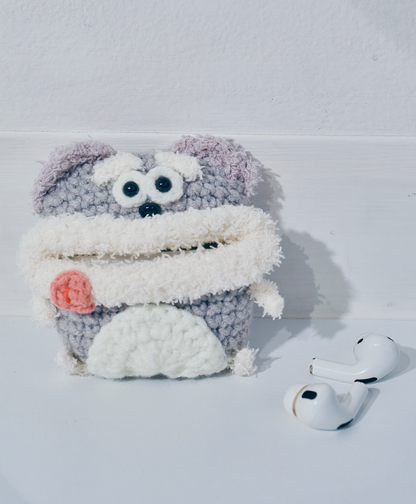 毛糸のエアポッズプロケース イヌ (AirPods Pro第1/2世代)