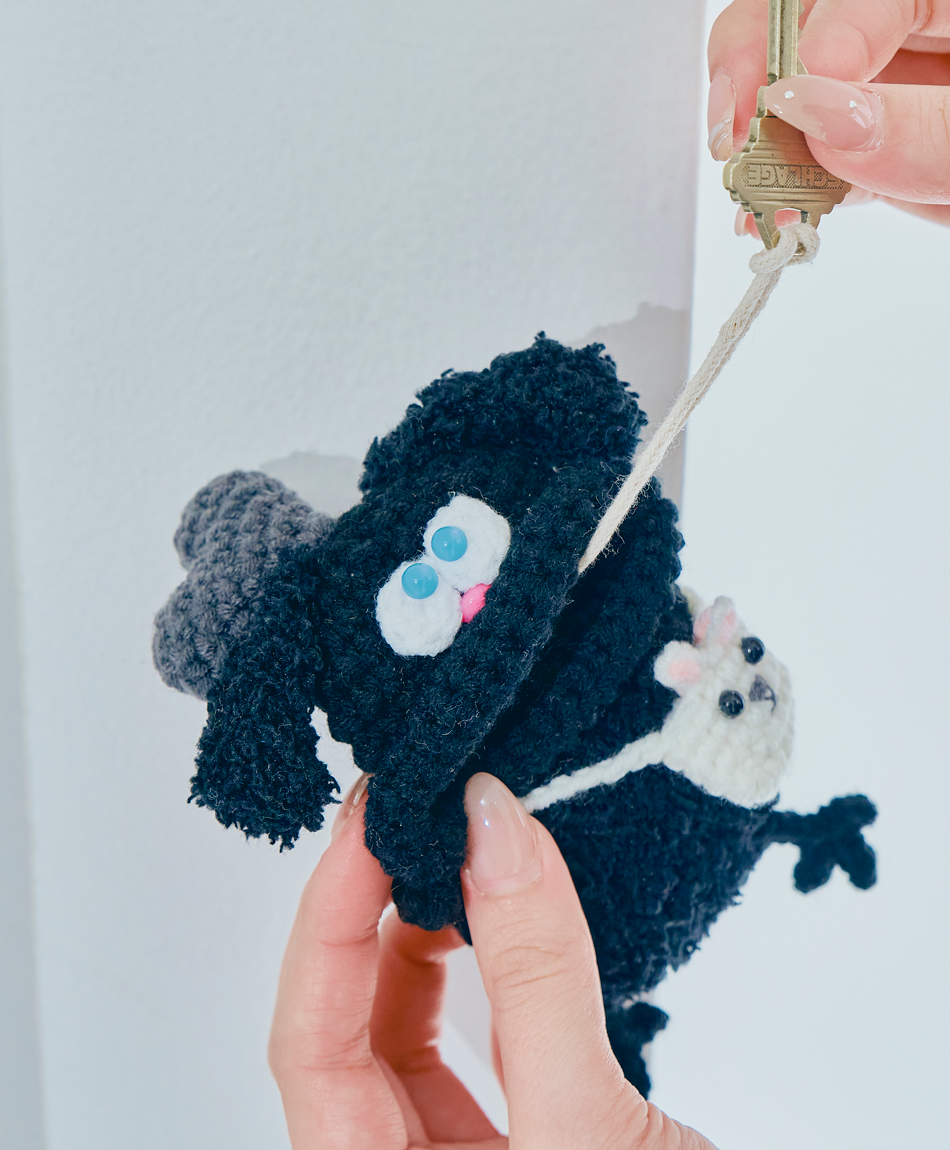 毛糸のキーケース うさぎ