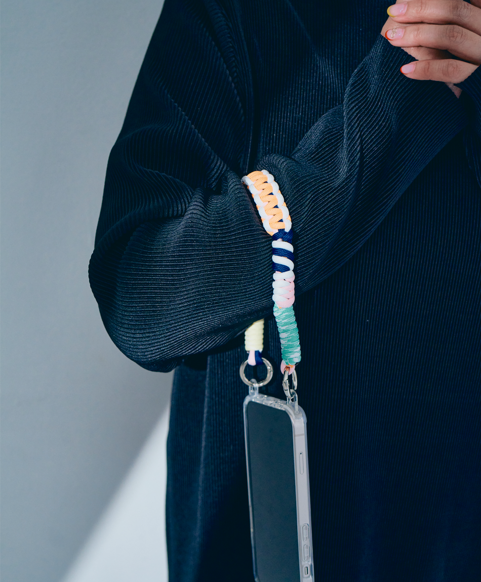 ソロモン編み ショートストラップ マルチカラー3