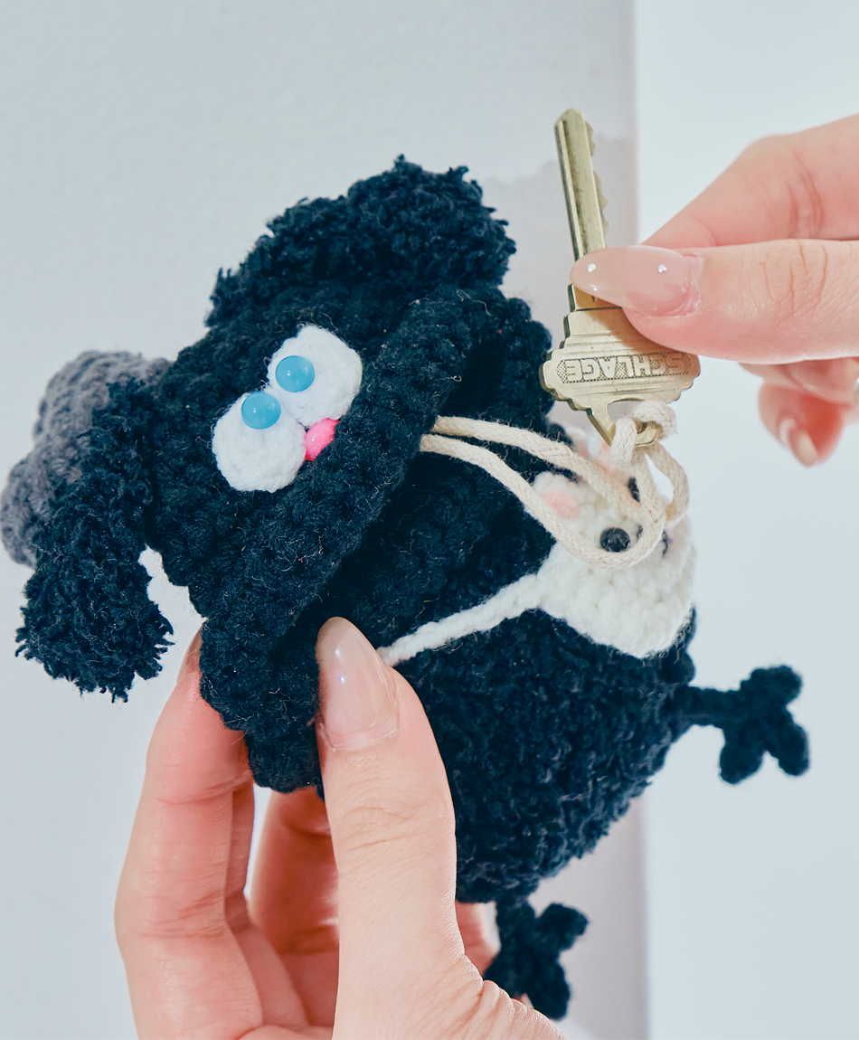 毛糸のキーケース うさぎ