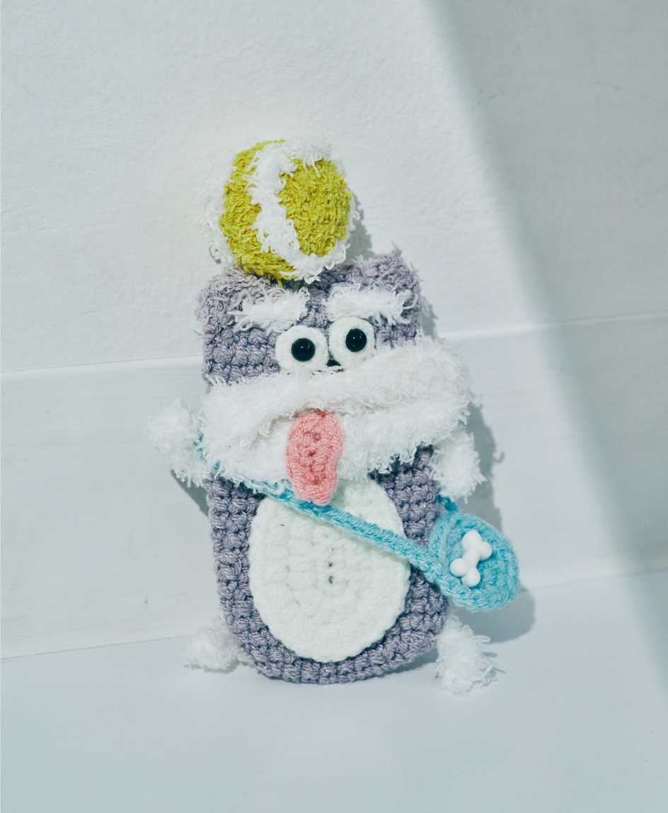 毛糸のキーケース イヌ