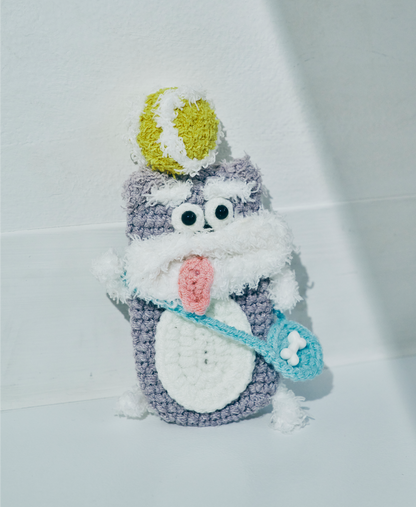 毛糸のキーケース イヌ