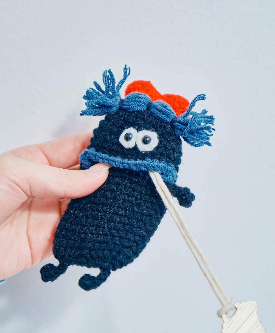 毛糸のキーケース  センターワケ New