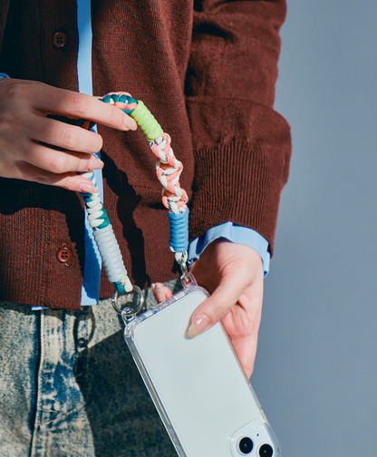 ソロモン編み ショートストラップ マルチカラー3